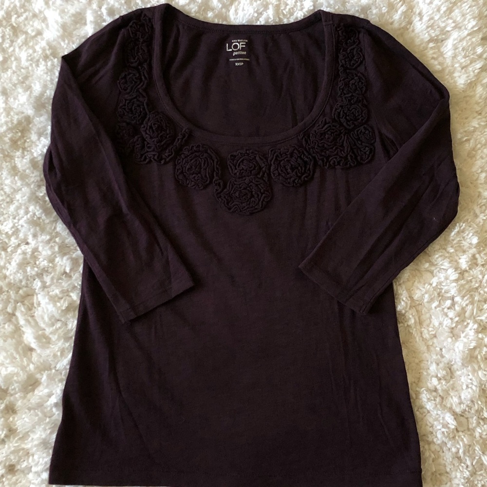 LOFT XXSP deep plum shirt